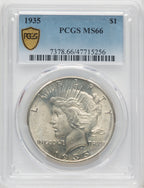 1935 Peace Dollar PCGS MS66
