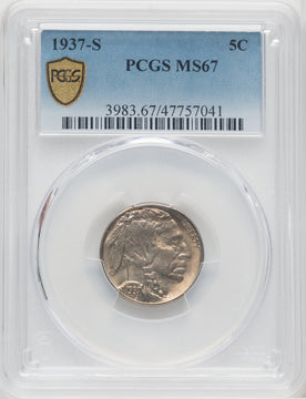1937-S 5C Buffalo Nickel PCGS MS67
