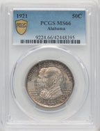 1921 50C Alabama Commemorative Silver PCGS MS66