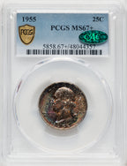 1955 25C CAC Washington Quarter PCGS MS67+