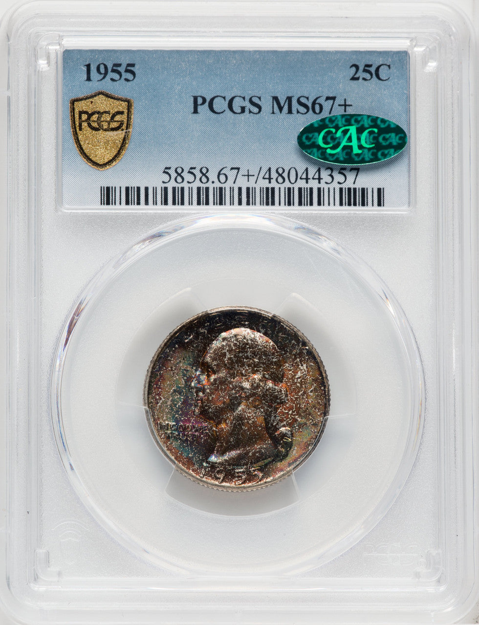 1955 25C CAC Washington Quarter PCGS MS67+
