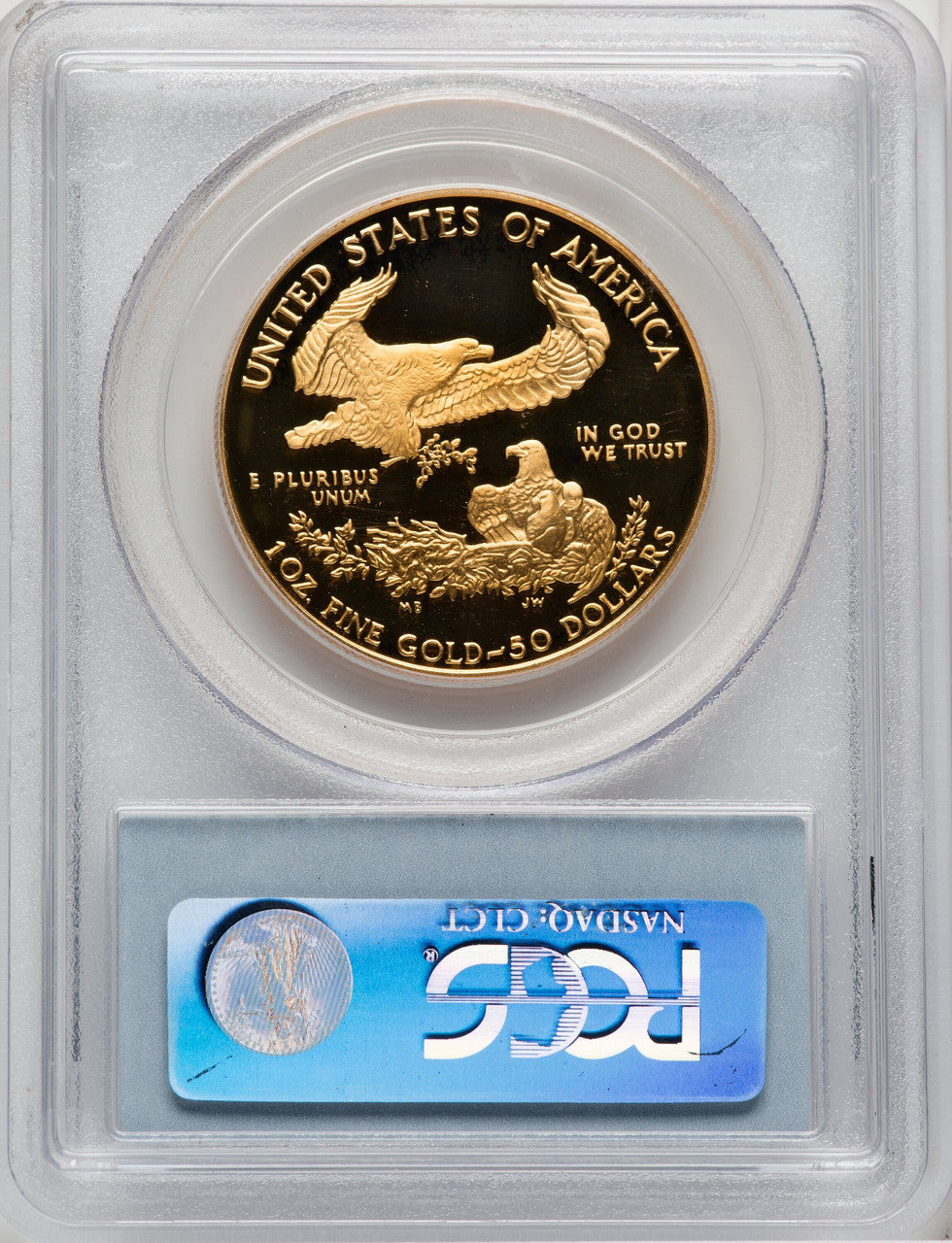 1987-W $50 One-Ounce Gold Eagle Blue Gradient PCGS PR70 (766482010)