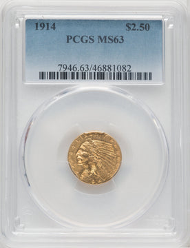 1914 $2.50 Indian Quarter Eagle PCGS MS63