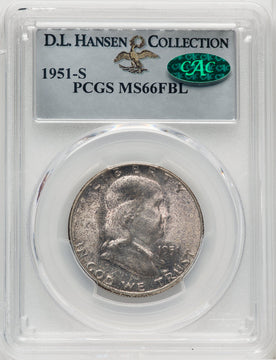 1951-S 50C FL CAC Franklin Half Dollar PCGS MS66