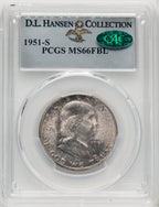 1951-S 50C FL CAC Franklin Half Dollar PCGS MS66