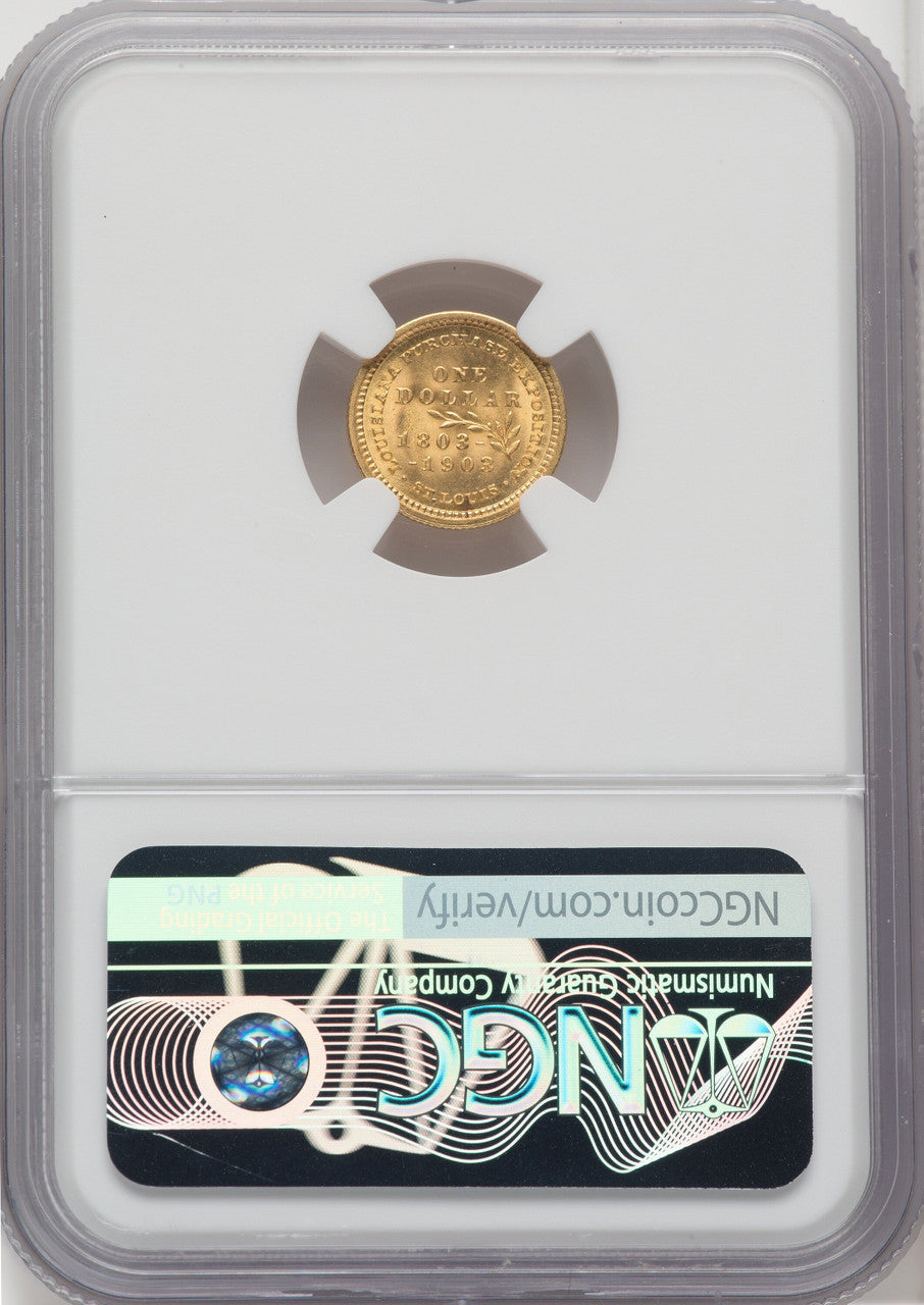 1903 G$1 JEFF Green Label Commemorative Gold NGC MS67