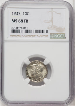 1937 10C FB Mercury Dime NGC MS68 (506231014)