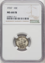 1937 10C FB Mercury Dime NGC MS68 (506231014)