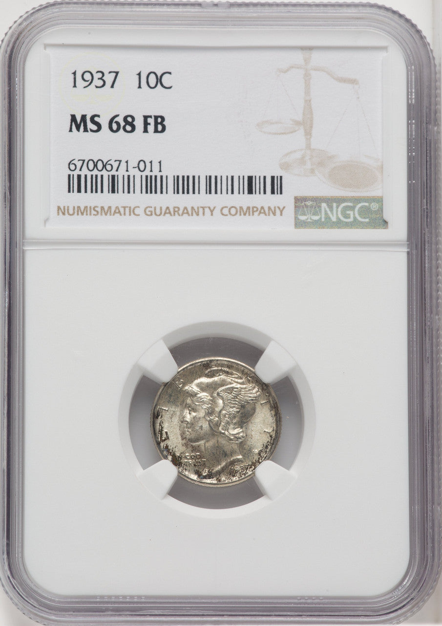 1937 10C FB Mercury Dime NGC MS68 (506231014)