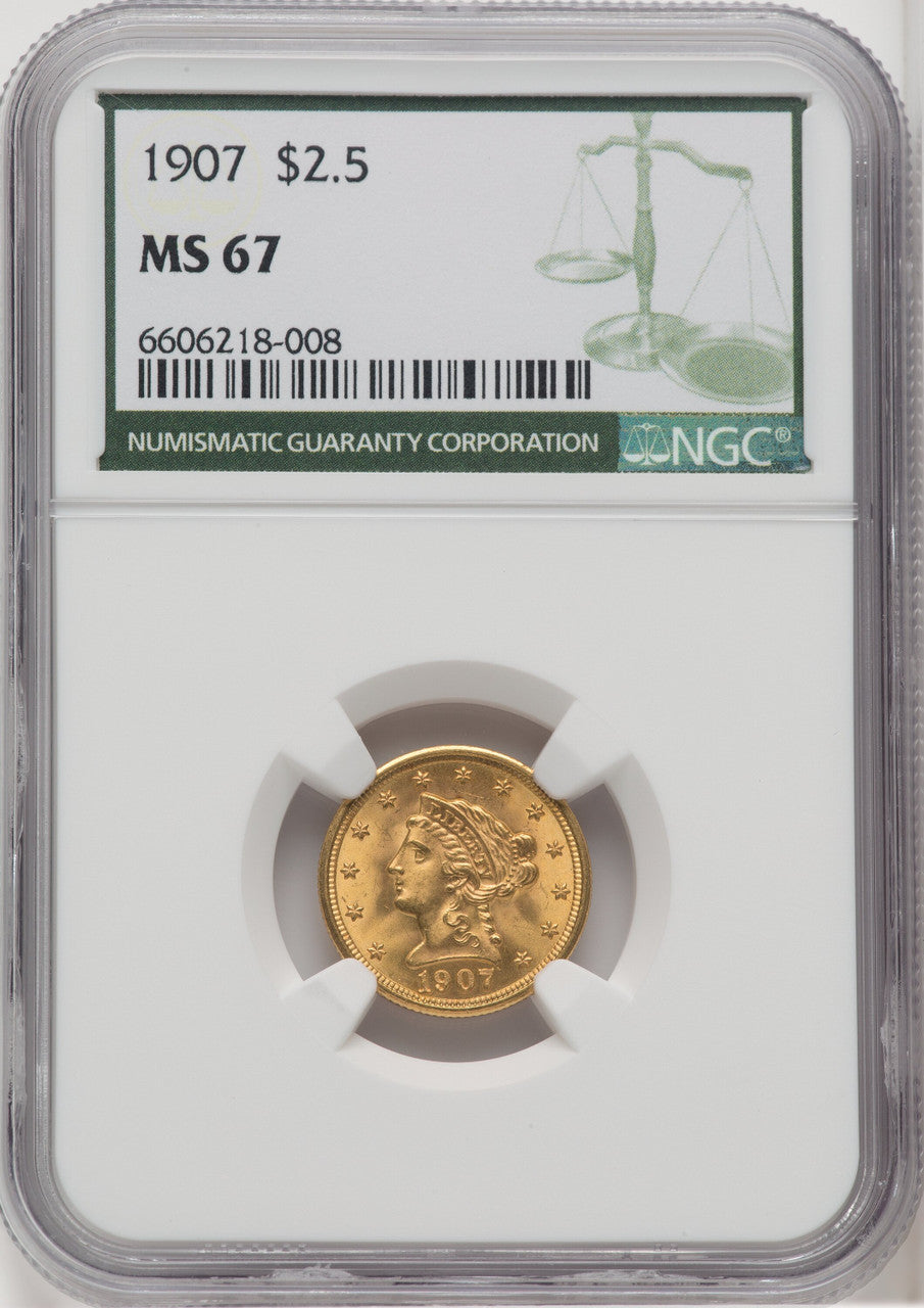 1907 $2.50 Liberty Quarter Eagle NGC MS67 (768602054)