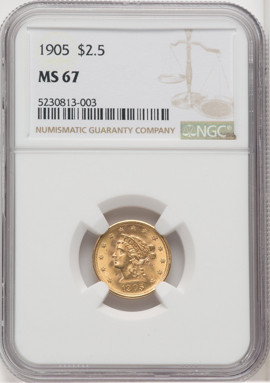 1905 $2.50 Liberty Quarter Eagle NGC MS67 (768602052)