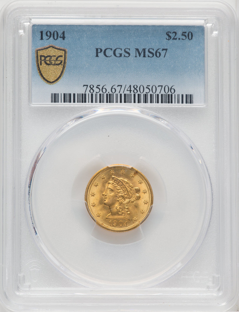 1904 $2.50 Liberty Quarter Eagle PCGS MS67 (768601017)