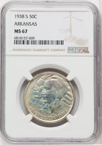 1938-S 50C Arkansas Commemorative Silver NGC MS67 (768602037)