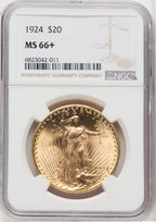 1924 $20 Saint Saint-Gaudens Double Eagle NGC MS66+ (768602035)