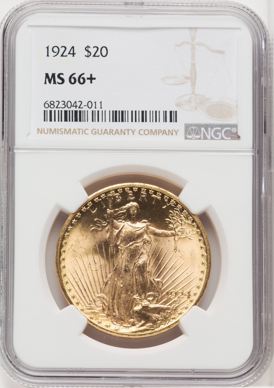 1924 $20 Saint Saint-Gaudens Double Eagle NGC MS66+ (768602035)