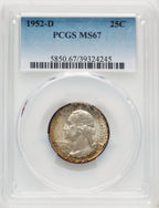 1952-D 25C Washington Quarter PCGS MS67
