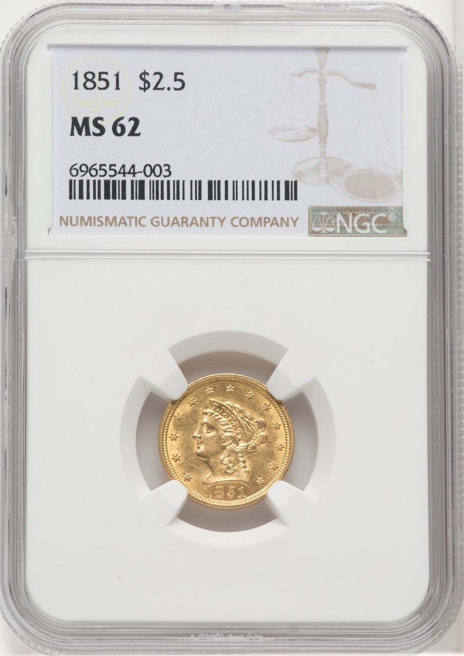 1851 $2.50 Liberty Quarter Eagle NGC MS62 (519376054)