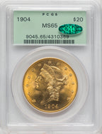 1904 $20 Liberty CAC Liberty Double Eagle PCGS MS65