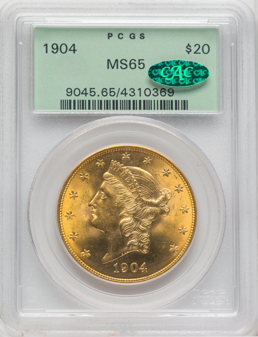 1904 $20 Liberty CAC Liberty Double Eagle PCGS MS65