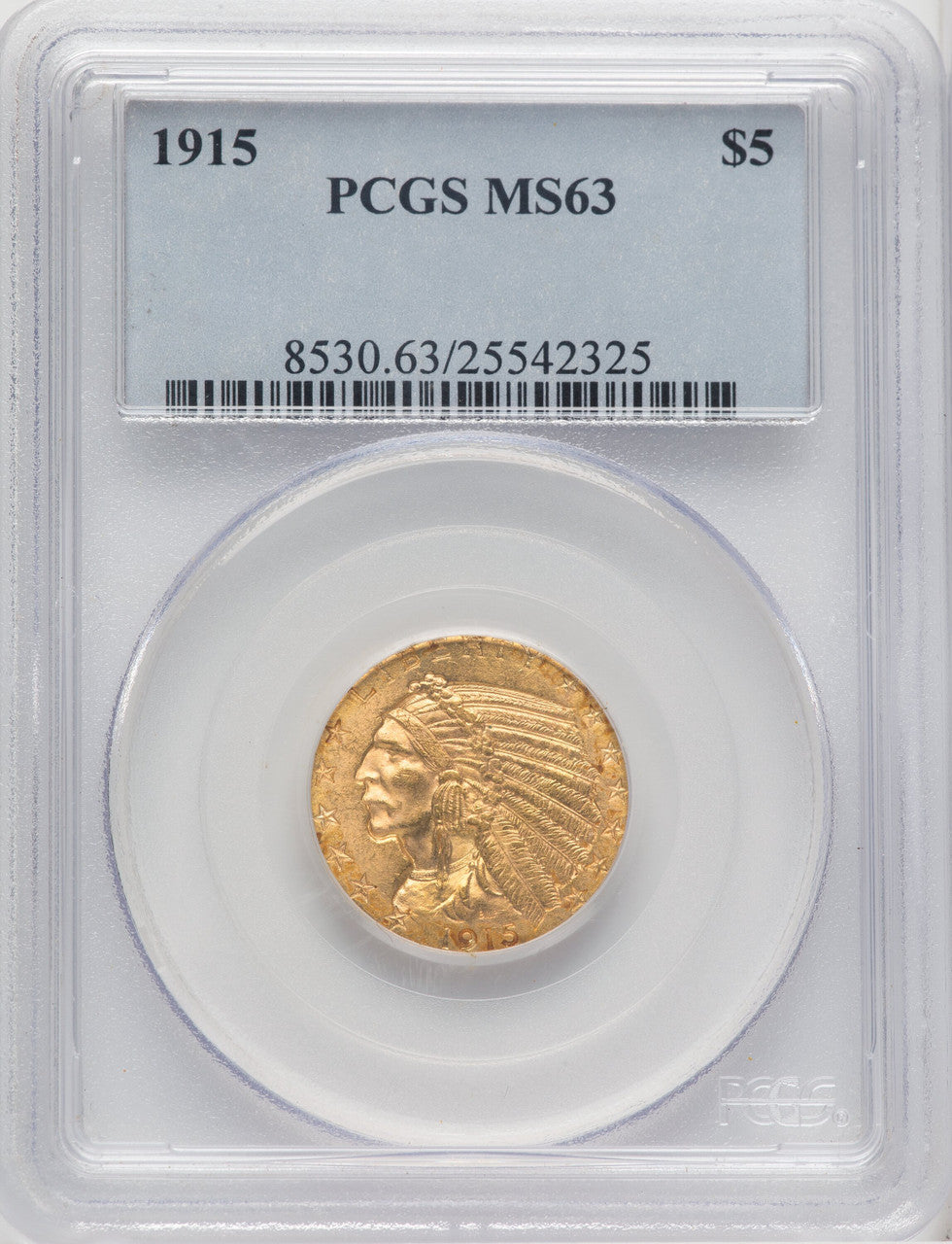 1915 $5 Indian Half Eagle PCGS MS63 (506063002)