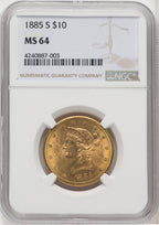 1885-S $10 Liberty Eagle NGC MS64