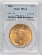 1924-S $20 Saint-Gaudens Double Eagle PCGS MS64