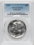 2021 $25 Palladium PCGS MS70 (506232016)
