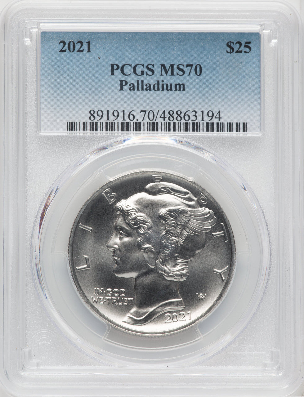 2021 $25 Palladium PCGS MS70 (506232016)