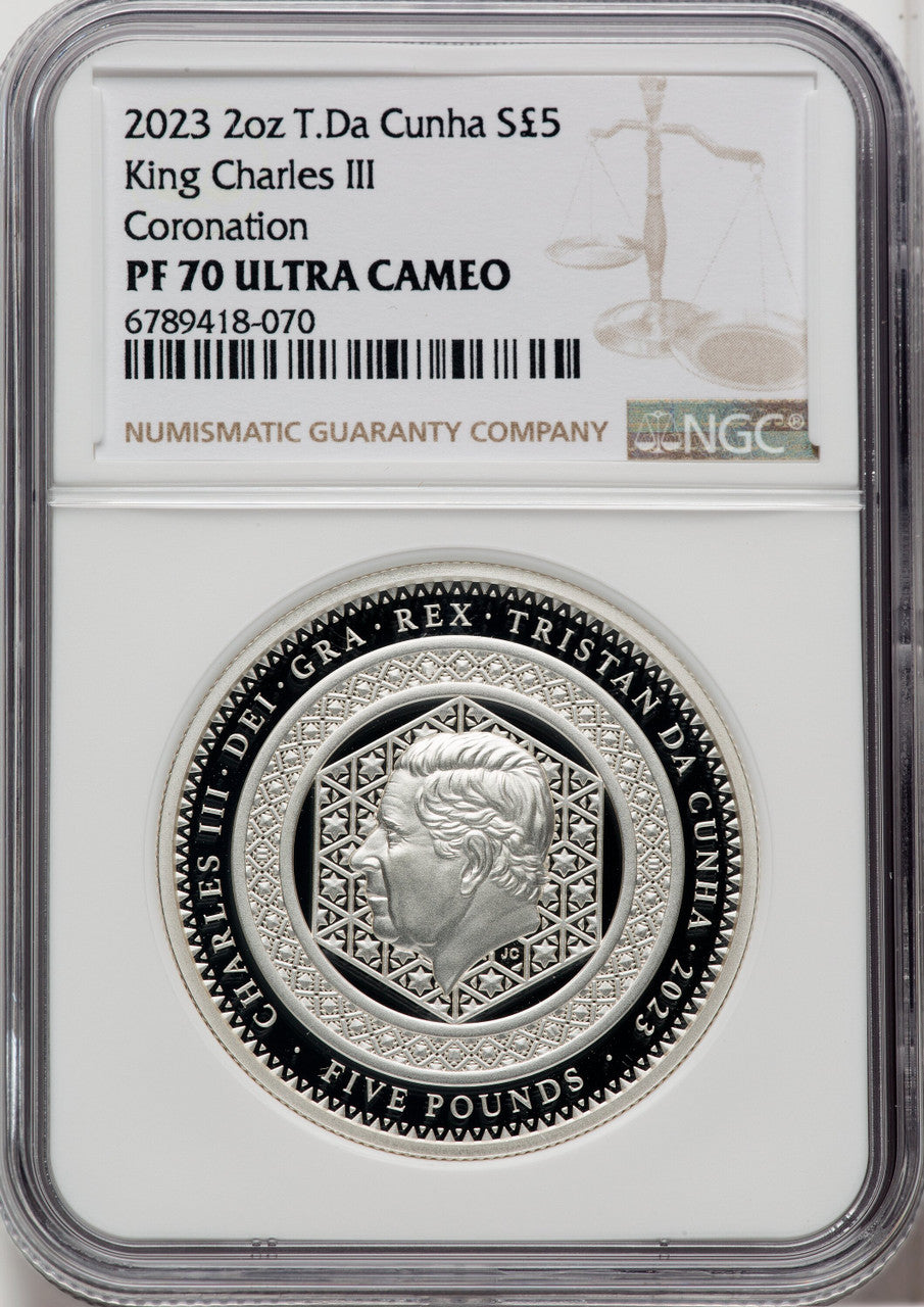 2023 2oz King Charles III Coronation Silver Coin NGC PF70