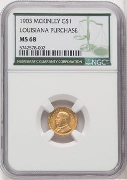 1903 G$1 MCKIN Commemorative Gold NGC MS68