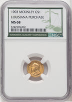 1903 G$1 MCKIN Commemorative Gold NGC MS68
