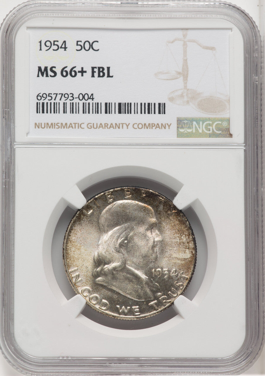 1954 50C FL Franklin Half Dollar NGC MS66+