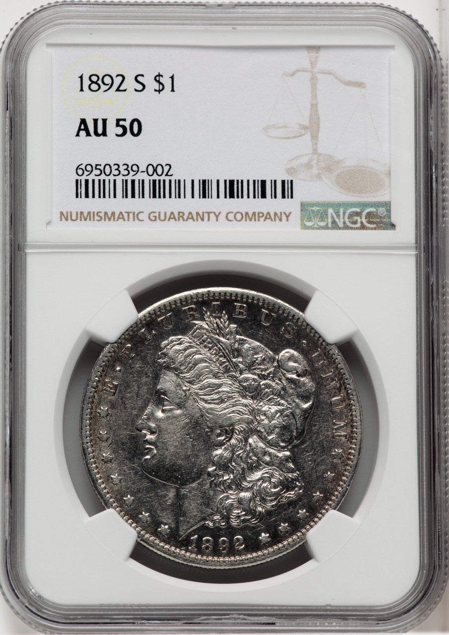 1892-S $1 Morgan Dollar NGC AU50 (768613040)