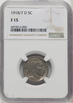 1918/7-D 5C FS-101 Buffalo Nickel NGC 15