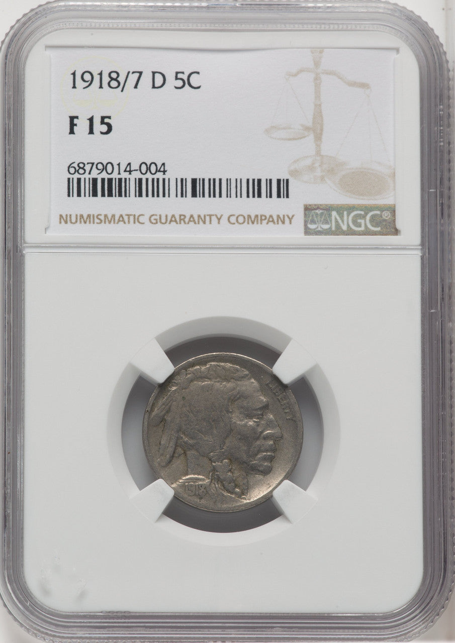 1918/7-D 5C FS-101 Buffalo Nickel NGC 15