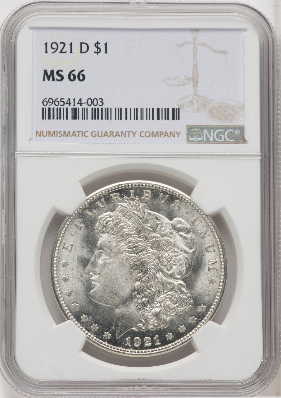 1921-D $1 Morgan Dollar NGC MS66 (768613005)