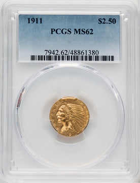 1911 $2.50 Indian Quarter Eagle PCGS MS62 (768613035)