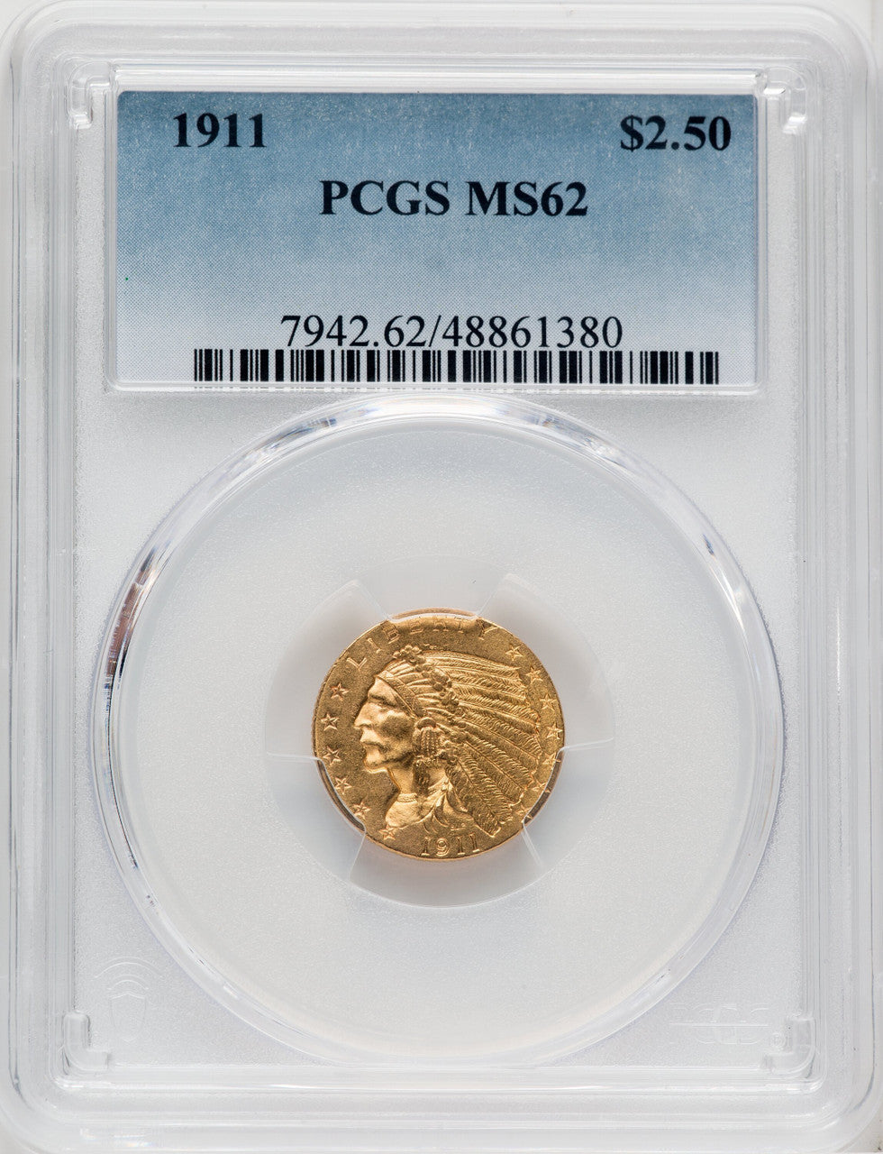 1911 $2.50 Indian Quarter Eagle PCGS MS62 (768613035)