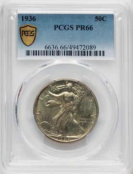 1936 50C Proof Walking Liberty Half Dollar PCGS PR66