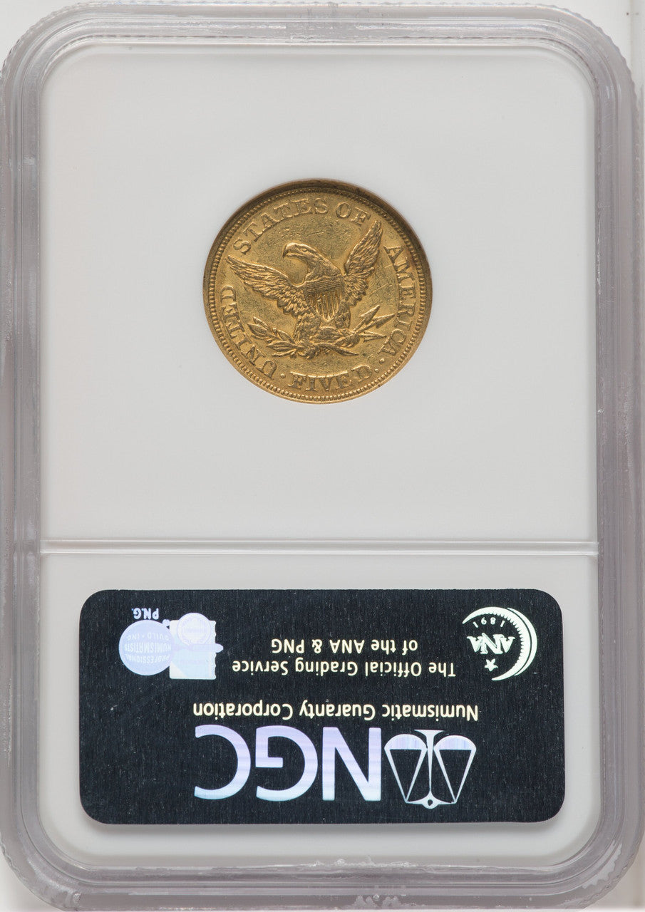 1848 $5 Liberty Half Eagle NGC AU58