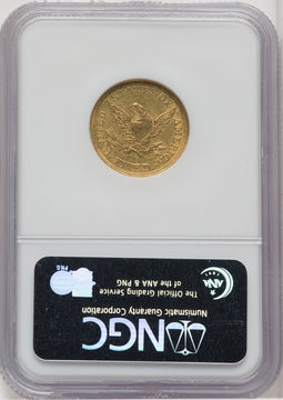 1844 $5 Liberty Half Eagle NGC AU50