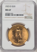 1923-D $20 Saint-Gaudens Double Eagle NGC MS67 (506231079)
