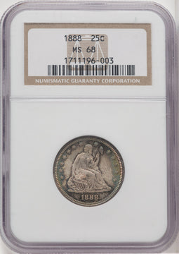1888 25C Seated Quarter NGC MS68 (768602001)