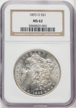 1893-O $1 Morgan Dollar NGC MS62