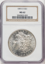 1893-O $1 Morgan Dollar NGC MS62