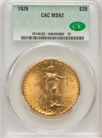 1926 $20 Saint-Gaudens Double Eagle CACG MS62