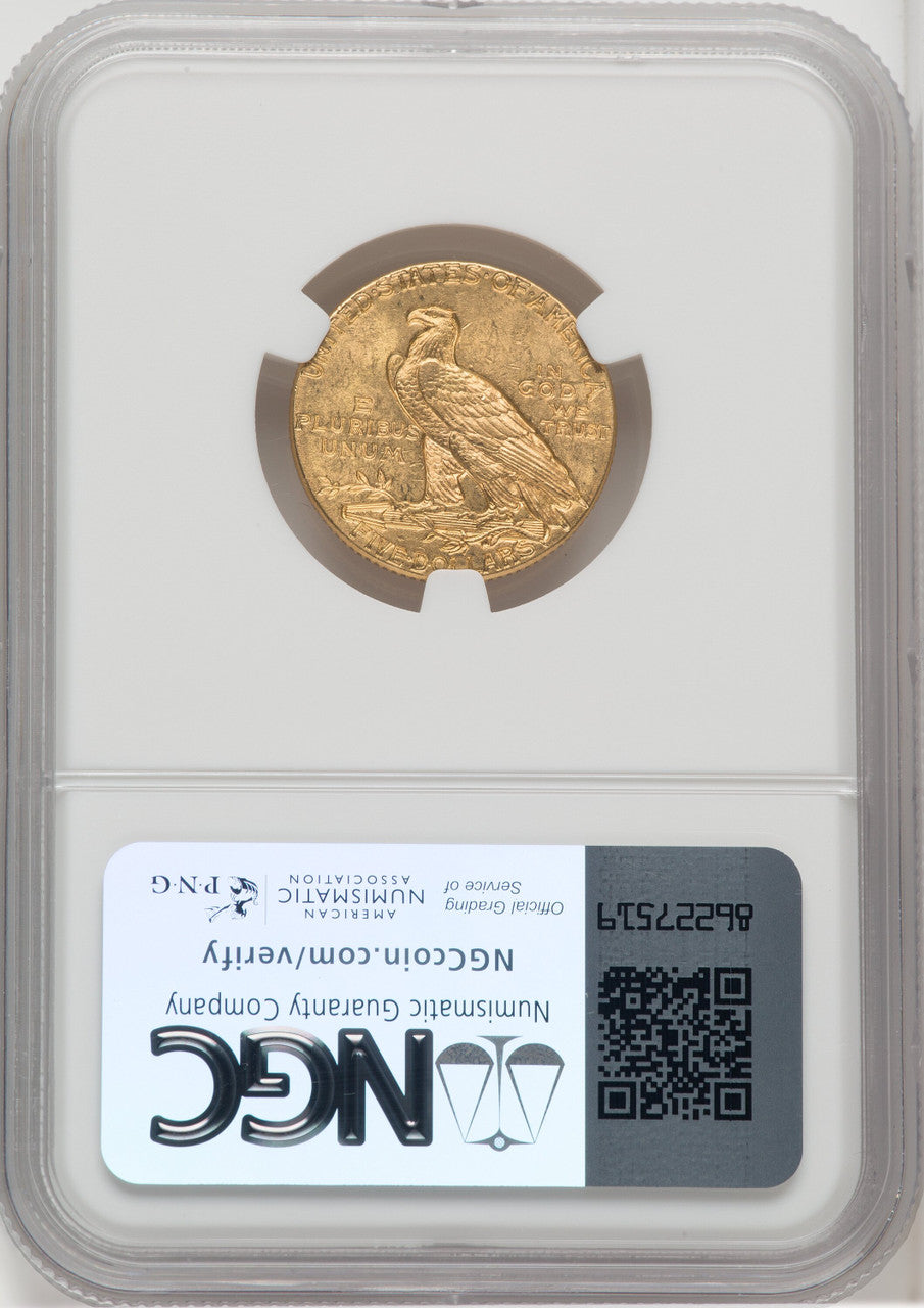 1912 $5 Indian Half Eagle NGC MS62