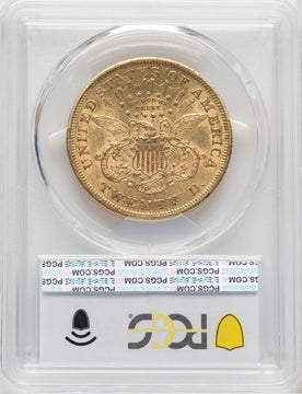 1876-CC $20 Liberty Double Eagle PCGS AU50