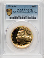 2019-W $100 High Relief Enhanced PL PCGS SP70
