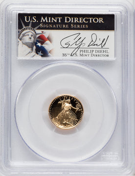 1990-P 4-Coin Set Gold American Eagle PCGS PR70 Philip Diehl Signed